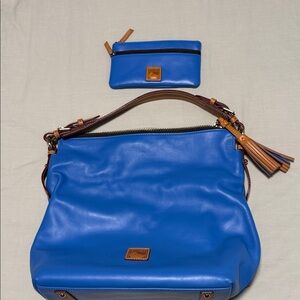 Dooney & Bourke McKenzie Blue Leather Hobo Bag with wallet